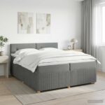 vidaXL Posteľ boxspring s matracom Tmavosivá 200 x 200 cm Látka