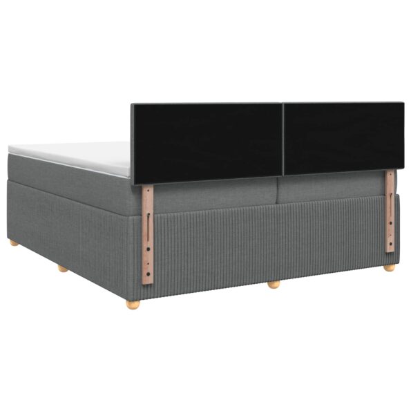 vidaXL Posteľ boxspring s matracom Tmavosivá 200 x 200 cm Látka – Obrázok 8