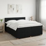 vidaXL Posteľ boxspring s matracom Čierna 200 x 200 cm Látka