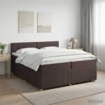 vidaXL Posteľ boxspring s matracom Tmavohnedá 200 x 200 cm Látka