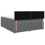 vidaXL Posteľ boxspring s matracom Tmavosivá 200 x 200 cm Látka – Obrázok 8