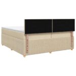 vidaXL Posteľ boxspring s matracom Krémová 200 x 200 cm Látka – Obrázok 8