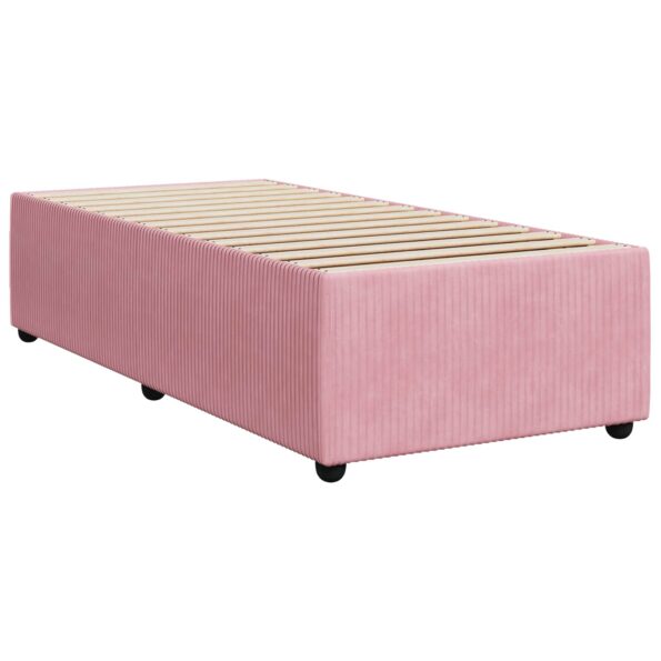 vidaXL Posteľ boxspring s matracom Ružová 90 x 190 cm Zamat – Obrázok 5