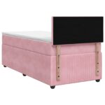 vidaXL Posteľ boxspring s matracom Ružová 90 x 190 cm Zamat – Obrázok 8
