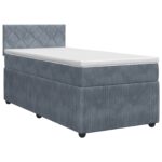 vidaXL Posteľ boxspring s matracom Tmavosivá 100 x 200 cm Zamat – Obrázok 2