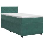 vidaXL Posteľ boxspring s matracom Tmavozelená 100 x 200 cm Zamat – Obrázok 2