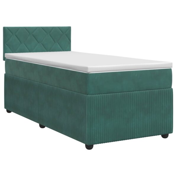 vidaXL Posteľ boxspring s matracom Tmavozelená 100 x 200 cm Zamat – Obrázok 2