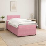 vidaXL Posteľ boxspring s matracom Ružová 120 x 190 cm Zamat