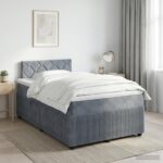 vidaXL Posteľ boxspring s matracom Tmavosivá 120 x 190 cm Zamat