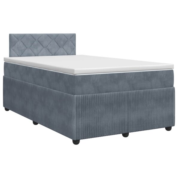 vidaXL Posteľ boxspring s matracom Tmavosivá 120 x 190 cm Zamat – Obrázok 2