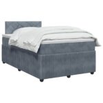 vidaXL Posteľ boxspring s matracom Tmavosivá 120 x 190 cm Zamat – Obrázok 3