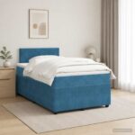 vidaXL Posteľ boxspring s matracom Modrá 120 x 190 cm Zamat