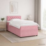 vidaXL Posteľ boxspring s matracom Ružová 120 x 200 cm Zamat
