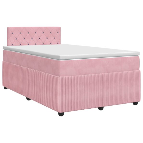 vidaXL Posteľ boxspring s matracom Ružová 120 x 200 cm Zamat – Obrázok 2