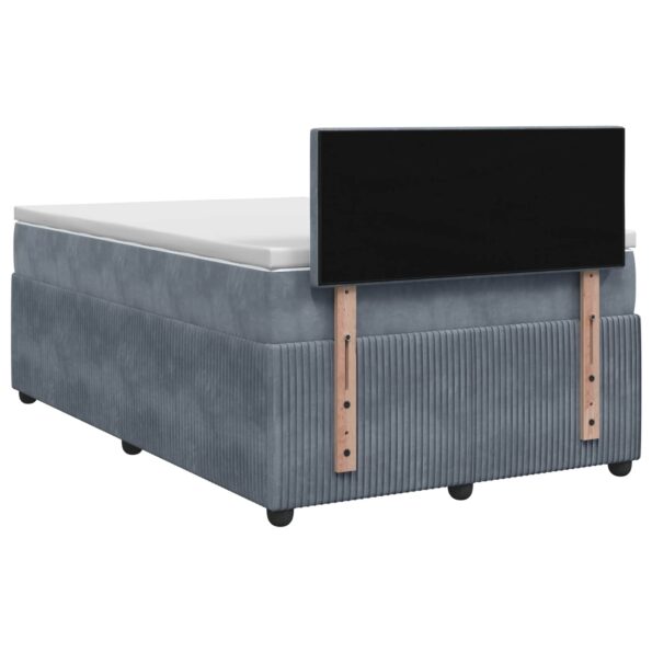 vidaXL Posteľ boxspring s matracom Tmavosivá 120 x 200 cm Zamat – Obrázok 8