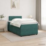 vidaXL Posteľ boxspring s matracom Tmavozelená 120 x 200 cm Zamat