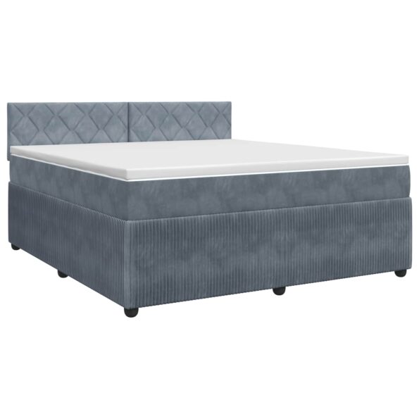 vidaXL Posteľ boxspring s matracom Tmavosivá 140 x 190 cm Zamat – Obrázok 2