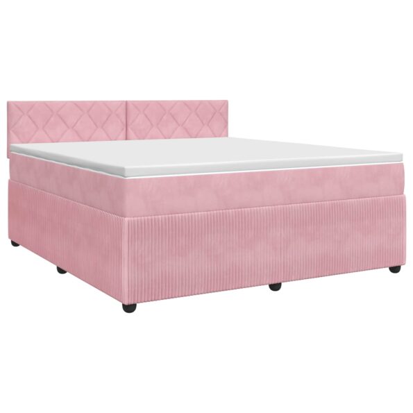 vidaXL Posteľ boxspring s matracom Ružová 140 x 190 cm Zamat – Obrázok 2