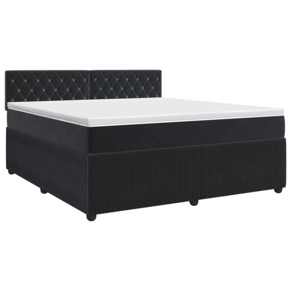 vidaXL Posteľ boxspring s matracom Čierna 140 x 200 cm Zamat – Obrázok 2