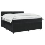 vidaXL Posteľ boxspring s matracom Čierna 140 x 200 cm Zamat – Obrázok 3