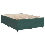 vidaXL Posteľ boxspring s matracom Tmavozelená 160 x 200 cm Zamat – Obrázok 5
