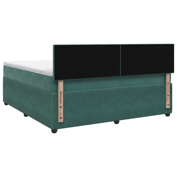 vidaXL Posteľ boxspring s matracom Tmavozelená 160 x 200 cm Zamat – Obrázok 8