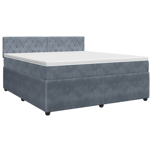 vidaXL Posteľ boxspring s matracom Tmavosivá 180 x 200 cm Zamat – Obrázok 2