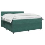 vidaXL Posteľ boxspring s matracom Tmavozelená 180 x 200 cm Zamat – Obrázok 3