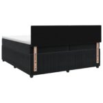 vidaXL Posteľ boxspring s matracom Čierna 200 x 200 cm Zamat – Obrázok 8