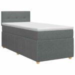 vidaXL Posteľ boxspring s matracom Tmavosivá 90 x 190 cm Látka – Obrázok 2