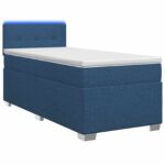 vidaXL Posteľ s boxspringom a matracom a LED Modrá 80 x 200 cm Látka – Obrázok 2