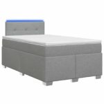 vidaXL Posteľ s boxspringom a matracom a LED Svetlosivá 120 x 190 cm – Obrázok 2