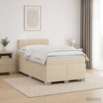 vidaXL Posteľ s boxspringom a matracom a LED Krémová 120 x 190 cm – Obrázok 4