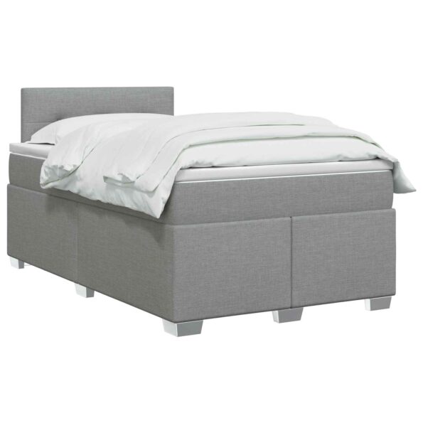 vidaXL Posteľ s boxspringom a matracom a LED Svetlosivá 120 x 200 cm – Obrázok 3