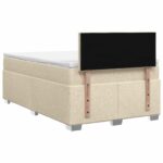 vidaXL Posteľ s boxspringom a matracom a LED Krémová 120 x 200 cm – Obrázok 9