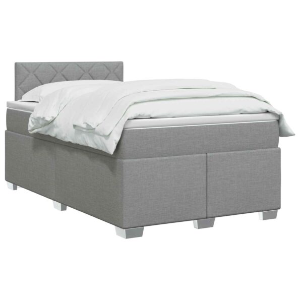 vidaXL Posteľ s boxspringom a matracom a LED Svetlosivá 120 x 200 cm – Obrázok 3