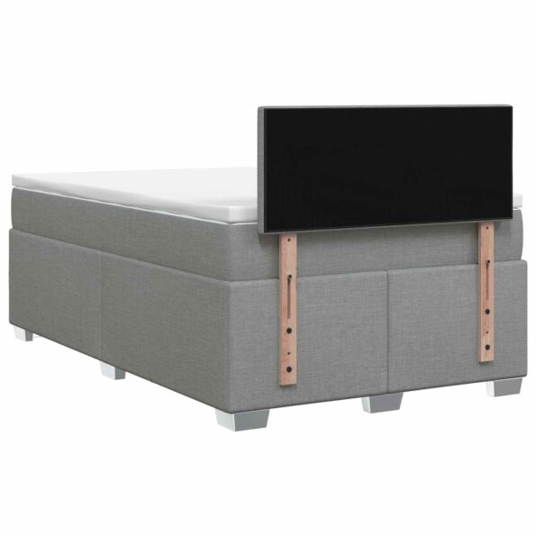 vidaXL Posteľ s boxspringom a matracom a LED Svetlosivá 120 x 200 cm – Obrázok 9