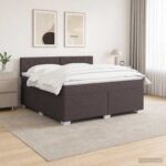 vidaXL Posteľ s boxspringom a matracom a LED Tmavohnedá 140 x 200 cm – Obrázok 4