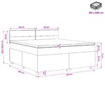 vidaXL Posteľ s boxspringom a matracom a LED Tmavosivá 180 x 200 cm – Obrázok 13
