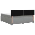 vidaXL Posteľ s boxspringom a matracom a LED Svetlosivá 200 x 200 cm – Obrázok 9