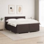 vidaXL Posteľ s boxspringom a matracom a LED Tmavohnedá 200 x 200 cm