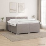 vidaXL Posteľ s boxspringom a matracom a LED Sivohnedá 200 x 200 cm – Obrázok 4