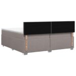 vidaXL Posteľ s boxspringom a matracom a LED Sivohnedá 200 x 200 cm – Obrázok 9
