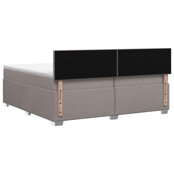 vidaXL Posteľ s boxspringom a matracom a LED Sivohnedá 200 x 200 cm – Obrázok 9