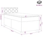 vidaXL Posteľ s boxspringom a matracom a LED Modrá 80 x 200 cm Zamat – Obrázok 13