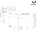 vidaXL Posteľ s boxspringom a matracom a LED Ružová 90 x 200 cm Zamat – Obrázok 11