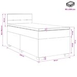 vidaXL Posteľ s boxspringom a matracom a LED Ružová 90 x 200 cm Zamat – Obrázok 13