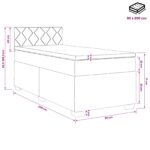 vidaXL Posteľ s boxspringom a matracom a LED Modrá 90 x 200 cm Zamat – Obrázok 11
