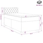 vidaXL Posteľ s boxspringom a matracom a LED Ružová 100 x 200 cm Zamat – Obrázok 13