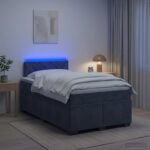 vidaXL Posteľ s boxspringom a matracom a LED Tmavosivá 120 x 190 cm – Obrázok 4